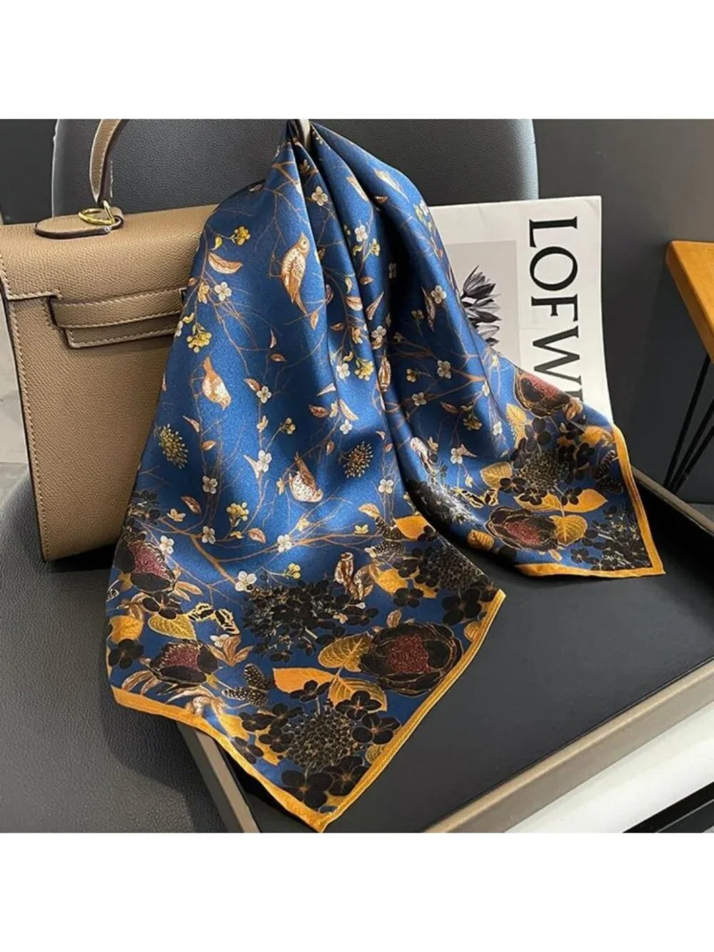 100% Pure Mulberry Silk Square Scarf - Luxurious 26